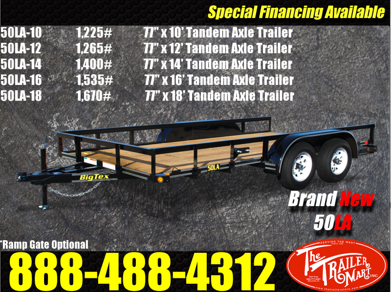 2016 Big Tex Trailers 50LA Tandem Axle Utility Trailer 2016 Big Tex Trailers 50LA Tandem Axle Utility Trailer