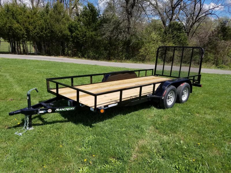 2016 Load Trail 16' tandem with 4' fold gate utility flat bed