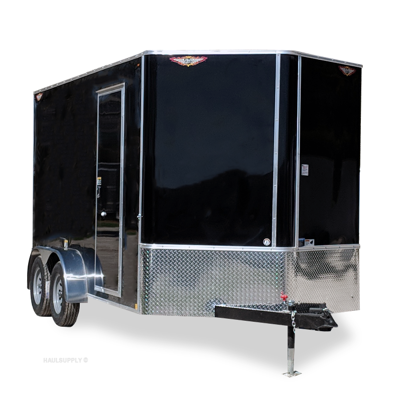 2019 H&H Trailers 7x14 Cargo Black Flat Top V-Nose Tandem Axle 2019 H&H Trailers 7x14 Cargo Black Flat Top V-Nose Tandem Axle