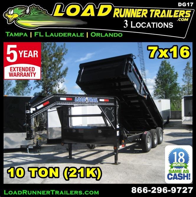 *DG17* 7x16 Triple Axle Gooseneck Dump Trailer |21K - 10 TON Trailers 7 x 16 | DG83-16TT7-24S *DG17* 7x16 Triple Axle Gooseneck Dump Trailer |21K - 10 TON Trailers 7 x 16 | DG83-16TT7-24S