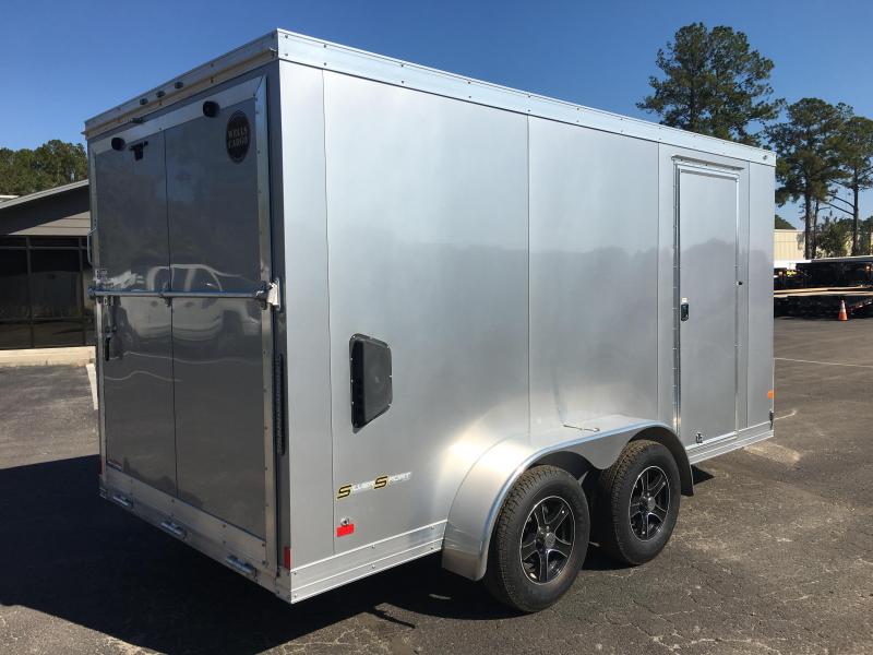 WAUV7X1422 WELLS CARGO 7X14 SILVER SPORT ALUMINUM ENCLOSED CARGO TRAILER