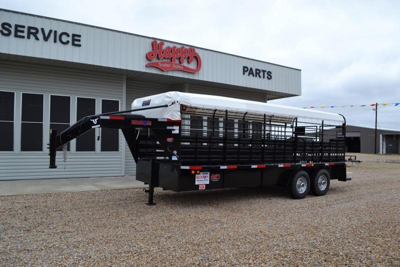 2016 Neckover 6'8"X20' Gooseneck Bar Top w/Nylon Tarp Happy Trailer