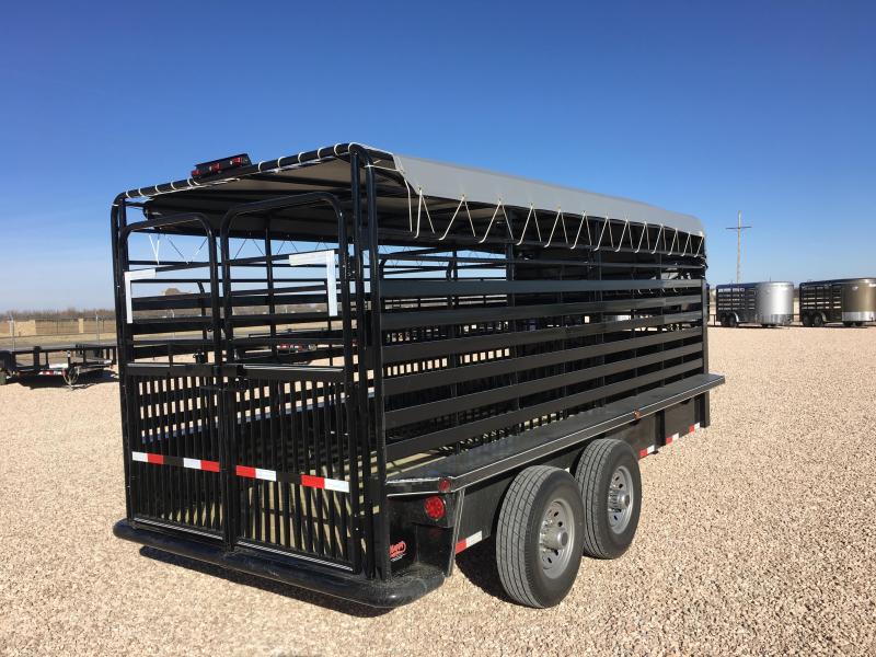 2017 Delco 6'8"x16' GN Livestock Trailer w/Tarp Happy Trailer Sales