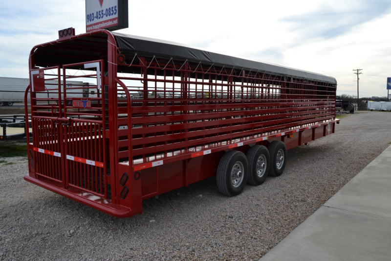 2017 Neckover 6'8"x32' Triple Axle Livestock Trailer Happy Trailer