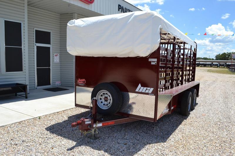 2017 BCI 6'8"x14' Bumper Pull Livestock Trailer w/Tarp Happy Trailer