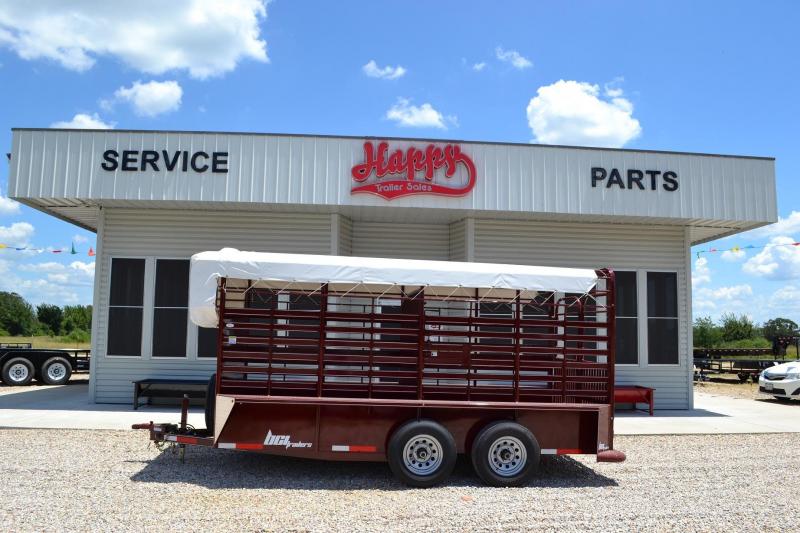 2017 BCI 6'8"x14' Bumper Pull Livestock Trailer w/Tarp Happy Trailer