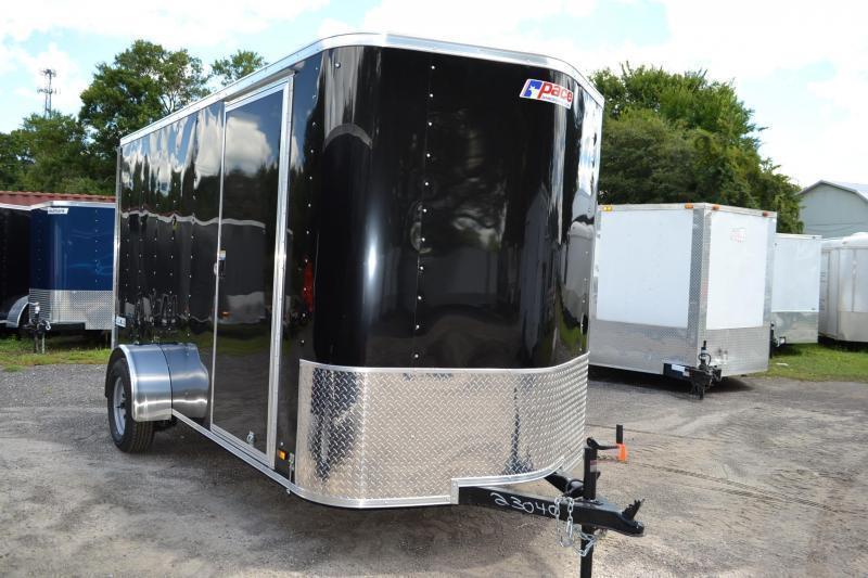 6x12 Pace American Enclosed Trailer [Black] Right Trailers New