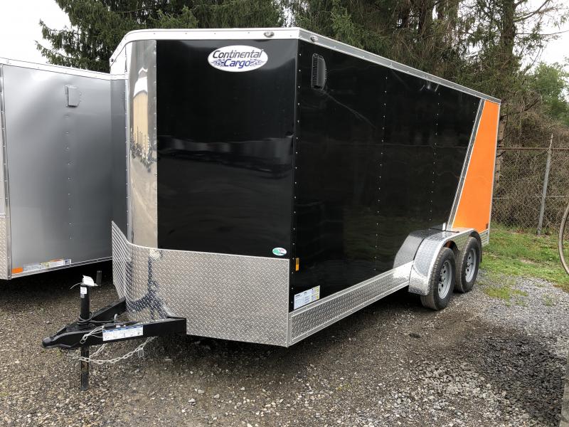 2020 Continental Cargo 7x16 vnose sd ramp door 2tone w/appearance pkg Enclosed Cargo Trailer 2020 Continental Cargo 7x16 vnose sd ramp door 2tone w/appearance pkg Enclosed Cargo Trailer