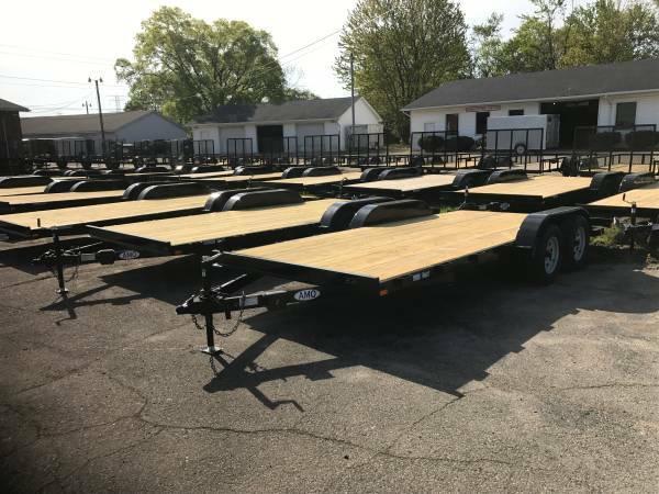 18ft Wood Deck Car Hauler Trailer w/ 2 Axle Brake 18ft Wood Deck Car Hauler Trailer w/ 2 Axle Brake
