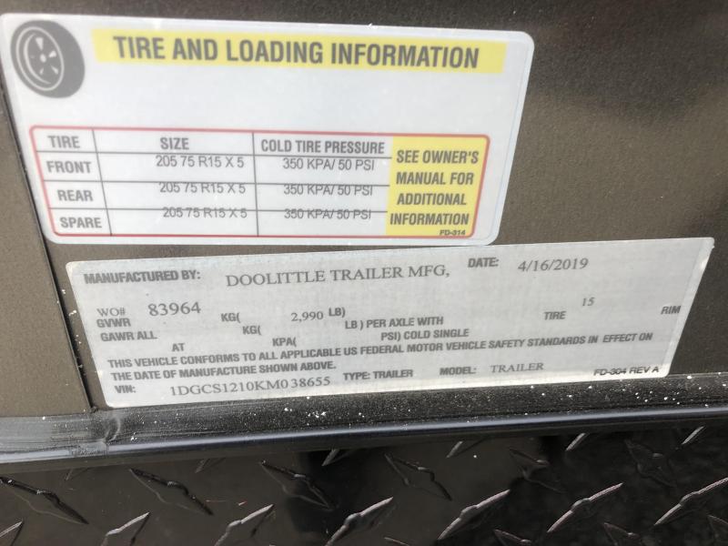 2019 Doolittle Trailer Mfg Razorback 6x12TA White Barn Door Enclosed Cargo Trailer 2019 Doolittle Trailer Mfg Razorback 6x12TA White Barn Door Enclosed Cargo Trailer