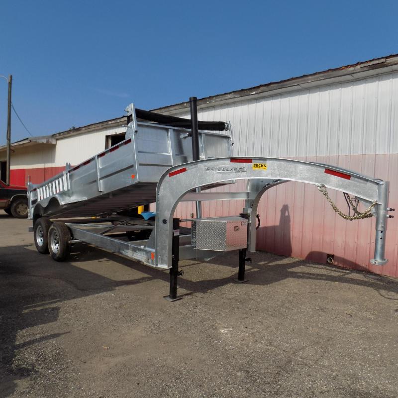 New Galvanized 80" x 16' Gooseneck Dump Trailer with 24K Telescopic Lift New Galvanized 80" x 16' Gooseneck Dump Trailer with 24K Telescopic Lift