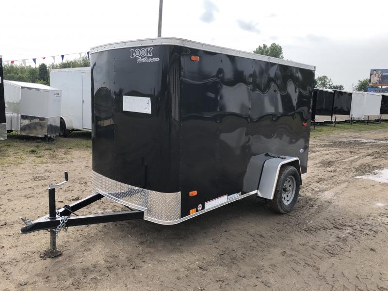 Look Trailers 5x10 Ramp Door Enclosed Trailer Black Look Trailers 5x10 Ramp Door Enclosed Trailer Black