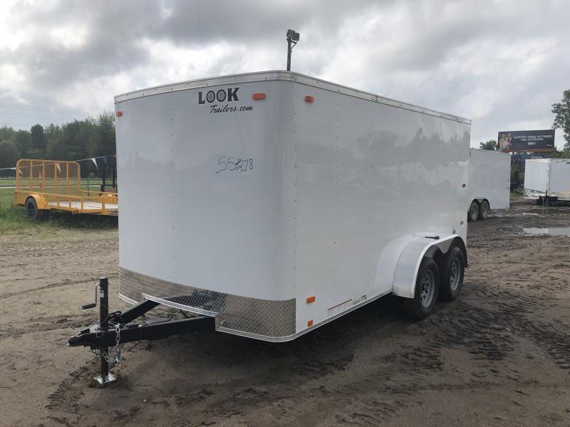 Look Trailers 7x14 Barn Door Enclosed Cargo Trailer White Look Trailers 7x14 Barn Door Enclosed Cargo Trailer White