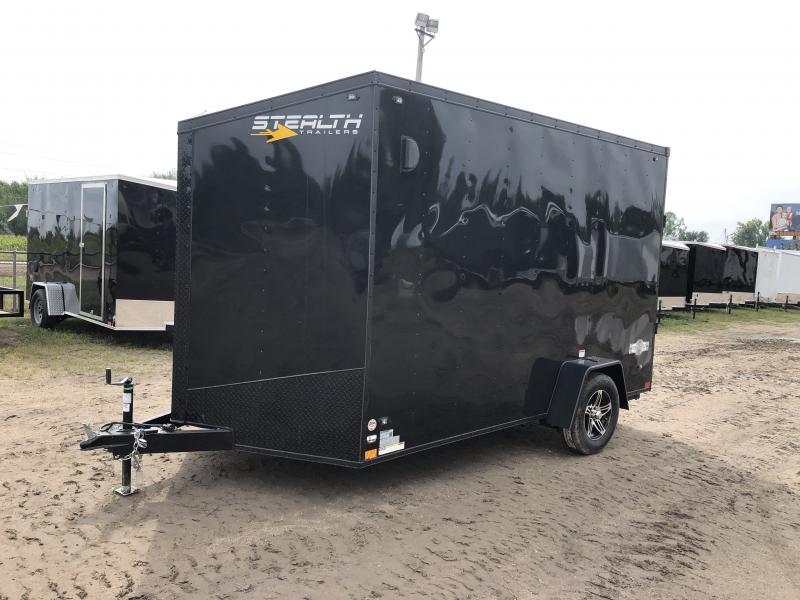 Stealth Trailers Black 7x12 V-Nose Ramp Door HD UTV+12 Pkg Enclosed Cargo Trailer Stealth Trailers Black 7x12 V-Nose Ramp Door HD UTV+12 Pkg Enclosed Cargo Trailer