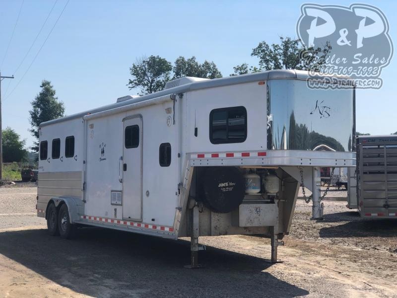 2006 Kiefer Built 7608 Genesis 3 Horse Slant Load Trailer 0 FT LQ With Slides 2006 Kiefer Built 7608 Genesis 3 Horse Slant Load Trailer 0 FT LQ With Slides