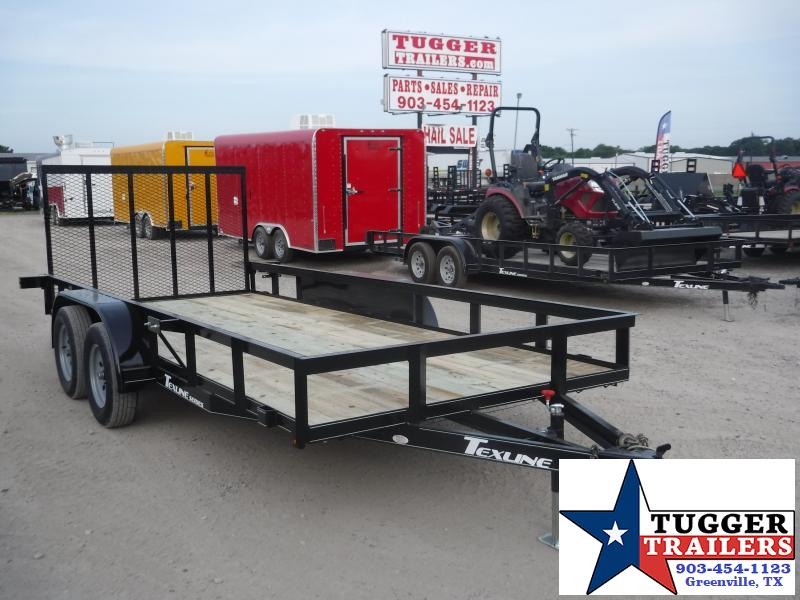 2019 TexLine 77x16 16ft Black Ramp Utility Flatbed Trailer 2019 TexLine 77x16 16ft Black Ramp Utility Flatbed Trailer