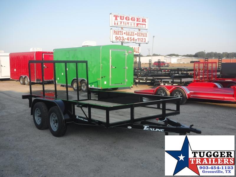 2019 TexLine 77x12 12ft Black Ramp Flatbed Utility Trailer 2019 TexLine 77x12 12ft Black Ramp Flatbed Utility Trailer