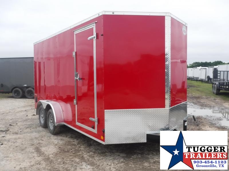 2019 Cargo Mate 7X16 16FT Red Ramp Enclosed Cargo Tandem Axle Trailer 2019 Cargo Mate 7X16 16FT Red Ramp Enclosed Cargo Tandem Axle Trailer