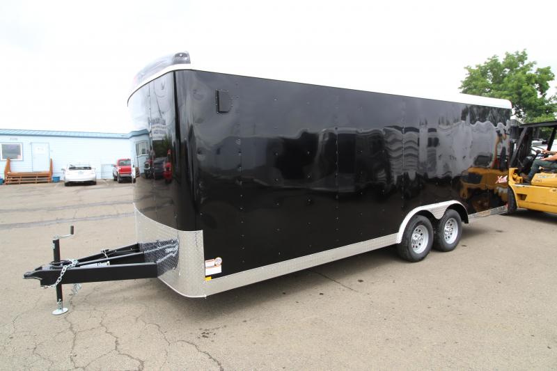 2019 Mirage Xcel 8.5 x 20 Enclosed Car Hauler Trailer - Round Nose and Round Roof - Spare Tire - Side Vents - Black Exterior Color 2019 Mirage Xcel 8.5 x 20 Enclosed Car Hauler Trailer - Round Nose and Round Roof - Spare Tire - Side Vents - Black Exterior Color