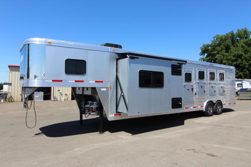 2018 Exiss 8412 - 4 Horse Trailer - 12 ft SW w/ Slide Out - Upgraded Interior! - NEW EASY CARE FLOORING - Metallic Gray Exterior - Lined and Insulated Ceiling 2018 Exiss 8412 - 4 Horse Trailer - 12 ft SW w/ Slide Out - Upgraded Interior! - NEW EASY CARE FLOORING - Metallic Gray Exterior - Lined and Insulated Ceiling
