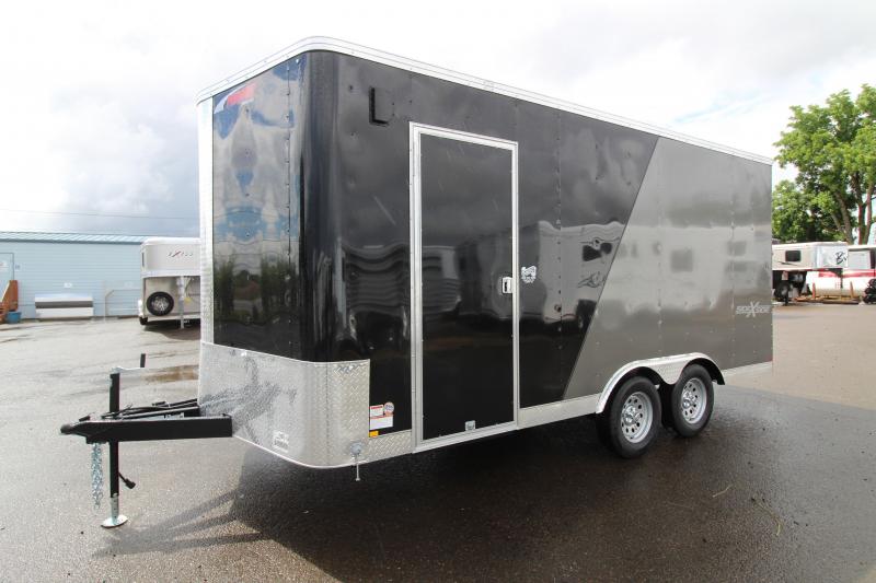 2019 Mirage Xpres 8.5 x 16 Enclosed Cargo Trailer- Side by side Package- Rear Ramp Door - Spare Tire - RV mandoor - V Nose and Flat Roof 2019 Mirage Xpres 8.5 x 16 Enclosed Cargo Trailer- Side by side Package- Rear Ramp Door - Spare Tire - RV mandoor - V Nose and Flat Roof