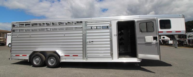 2019 Featherlite 8413 stock combo 24ft Trailer 4 place saddle rack - 2 gates 2019 Featherlite 8413 stock combo 24ft Trailer 4 place saddle rack - 2 gates