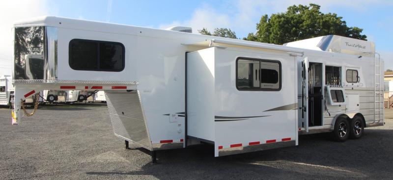 2019 Trails West Sierra 13x13 Living Quarters w/ slide 3 Horse Trailer - Hayrack - Side tack 2019 Trails West Sierra 13x13 Living Quarters w/ slide 3 Horse Trailer - Hayrack - Side tack