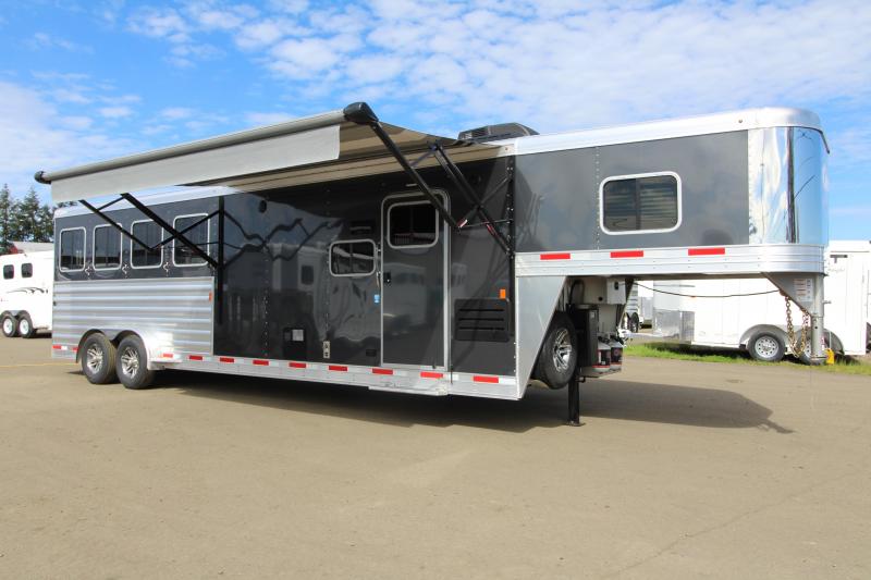 2019 Exiss 7410 - 10' SW LQ with Slide Out 4 Horse All Aluminum Trailer - Easy Care Flooring Upgrade - Upgraded Interior - Dinette - Stud Wall - Escape Door - 7'8" Tall 2019 Exiss 7410 - 10' SW LQ with Slide Out 4 Horse All Aluminum Trailer - Easy Care Flooring Upgrade - Upgraded Interior - Dinette - Stud Wall - Escape Door - 7'8" Tall