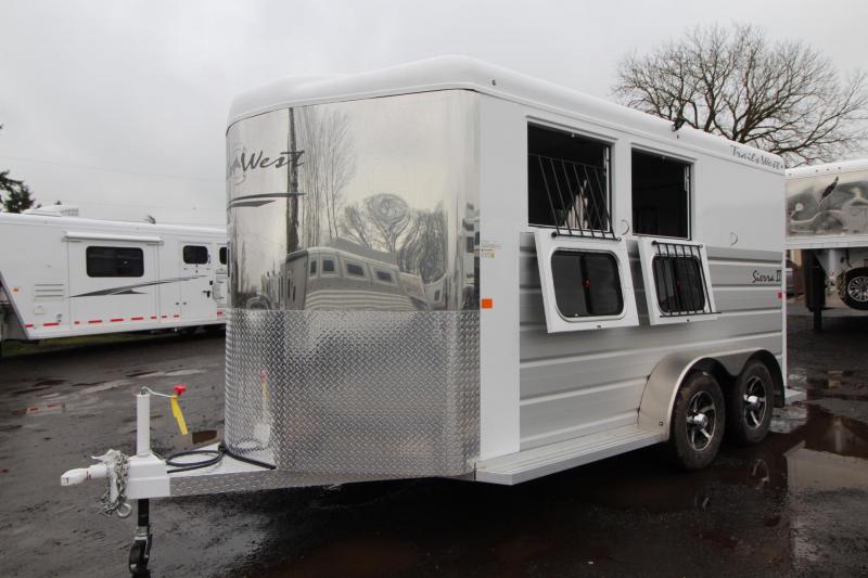 2018 Trails West Sierra II - Aluminum Skin Steel Frame - 2 Horse Trailer - 1ft Tack Room Extension 2018 Trails West Sierra II - Aluminum Skin Steel Frame - 2 Horse Trailer - 1ft Tack Room Extension