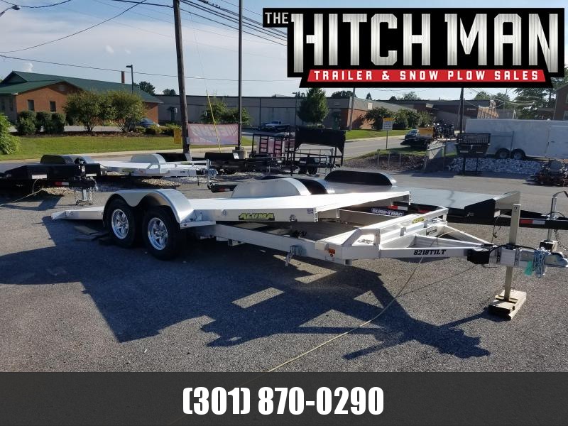 Aluma 7 x 18 Tilt Bed Aluminum Car Trailer 7k Aluma 7 x 18 Tilt Bed Aluminum Car Trailer 7k