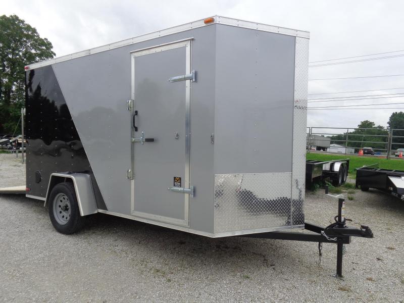 Box Cargo 6' x 12' 1/2 Diamond Ice & 1/2 Black Bumper Pull Enclosed Cargo Trailer Box Cargo 6' x 12' 1/2 Diamond Ice & 1/2 Black Bumper Pull Enclosed Cargo Trailer