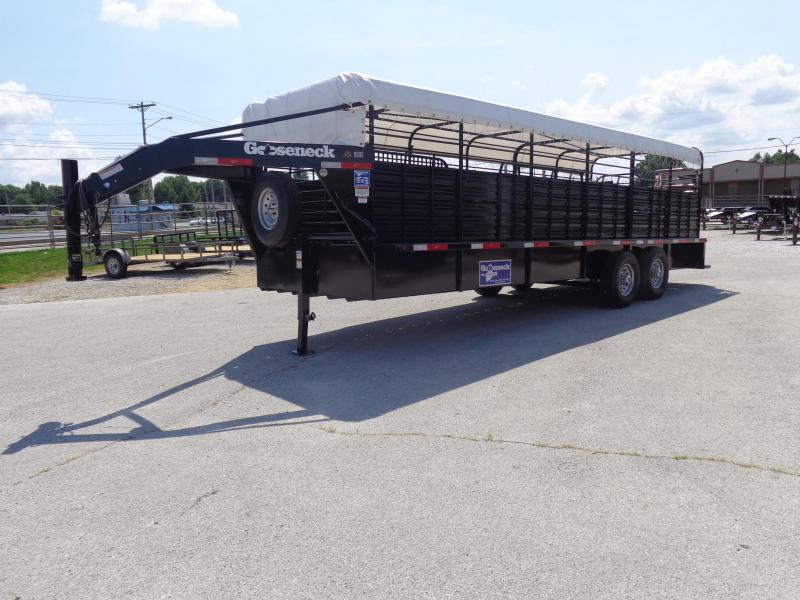 2019 Gooseneck Brand 24' x 6'8 Tarp Top Livestock Trailer 2019 Gooseneck Brand 24' x 6'8 Tarp Top Livestock Trailer