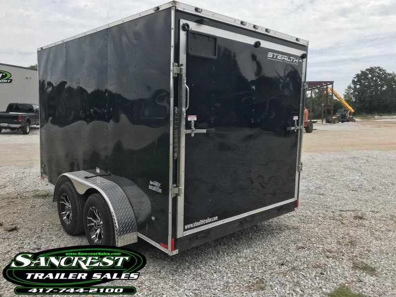 2018 Stealth Trailers BLACK 7X12 6'6" HT TANDEM AXLE Cargo Trailer W/ALUM. RIMS 2018 Stealth Trailers BLACK 7X12 6'6" HT TANDEM AXLE Cargo Trailer W/ALUM. RIMS
