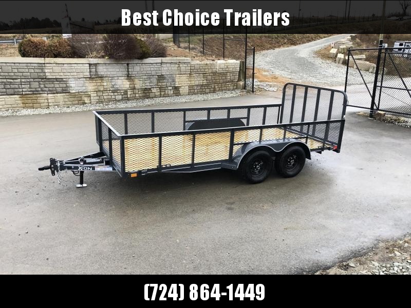 2019 X-on 7x16' Tandem Axle High Side Utility Landscape Trailer 2990# GVW * 2' HIGH SIDES * EXPANDED MESH SIDES * 4' HD GATE W/ SPRING ASSIST * CHARCOAL 2019 X-on 7x16' Tandem Axle High Side Utility Landscape Trailer 2990# GVW * 2' HIGH SIDES * EXPANDED MESH SIDES * 4' HD GATE W/ SPRING ASSIST * CHARCOAL