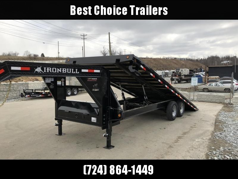 2018 Iron Bull 102"x24' Gooseneck Deckover Power Tilt 14000# GVW * WINCH PLATE * CLEARANCE - FREE ALUMINUM WHEELS 2018 Iron Bull 102"x24' Gooseneck Deckover Power Tilt 14000# GVW * WINCH PLATE * CLEARANCE - FREE ALUMINUM WHEELS