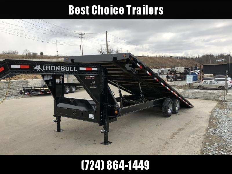 2018 Iron Bull 102"x24' Gooseneck Deckover Power Tilt 14000# GVW * WINCH PLATE * CLEARANCE - FREE ALUMINUM WHEELS 2018 Iron Bull 102"x24' Gooseneck Deckover Power Tilt 14000# GVW * WINCH PLATE * CLEARANCE - FREE ALUMINUM WHEELS