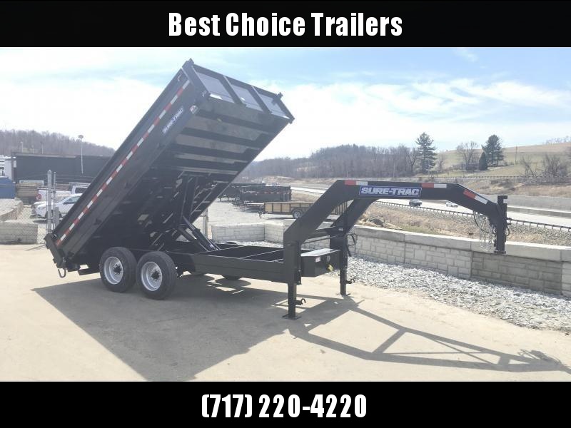 2018 Sure-Trac 8x14' HD Gooseneck Deckover Dump Trailer 16000# GVW - FOLD DOWN SIDES 2018 Sure-Trac 8x14' HD Gooseneck Deckover Dump Trailer 16000# GVW - FOLD DOWN SIDES