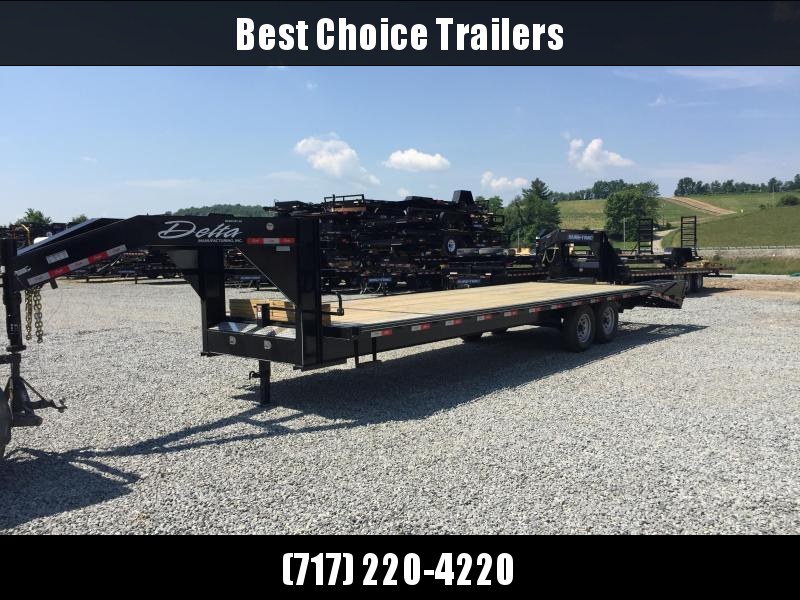 2018 Delta 102"x25+5' Gooseneck Deckover Trailer 14000# GVW * CLEARANCE - FREE ALUMINUM WHEELS 2018 Delta 102"x25+5' Gooseneck Deckover Trailer 14000# GVW * CLEARANCE - FREE ALUMINUM WHEELS