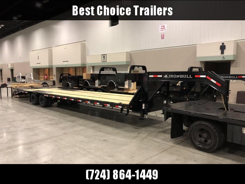 2018 Ironbull 102x33+5' Gooseneck Beavertail Deckover Flatbed 24000# * FULL WIDTH RAMPAGE RAMPS * PIERCED FRAME * 12K AXLES * UNDER FRAME BRIDGE * TORQUE TUBE * BLACK WHEELS 2018 Ironbull 102x33+5' Gooseneck Beavertail Deckover Flatbed 24000# * FULL WIDTH RAMPAGE RAMPS * PIERCED FRAME * 12K AXLES * UNDER FRAME BRIDGE * TORQUE TUBE * BLACK WHEELS