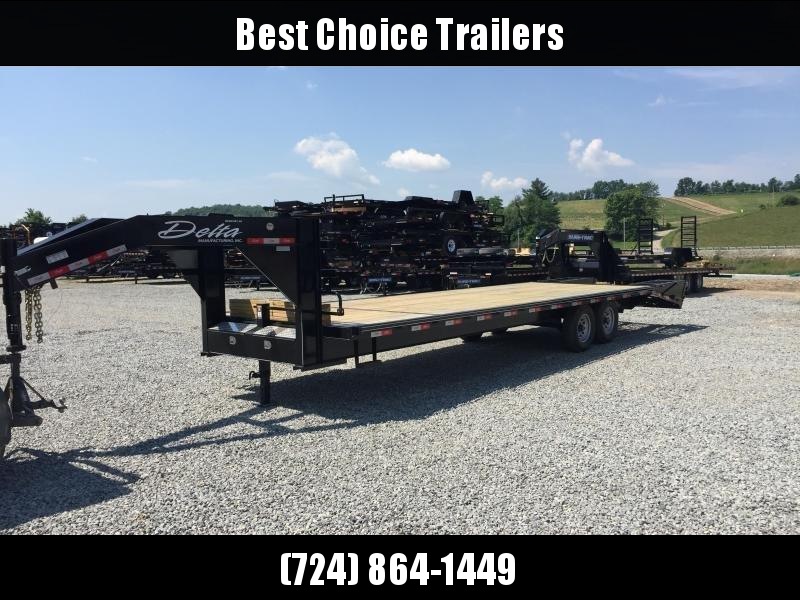 2018 Delta 27+5 Gooseneck Deckover Trailer 14000# GVW * CLEARANCE - FREE ALUMINUM WHEELS 2018 Delta 27+5 Gooseneck Deckover Trailer 14000# GVW * CLEARANCE - FREE ALUMINUM WHEELS