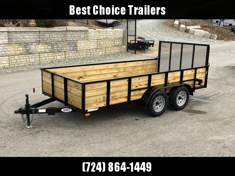 2019 AMO 76"x16' Wood High Side TUBE TOP Utility Landscape Trailer 7000# GVW * INCLUDES TOP TOP UPGRADE 2019 AMO 76"x16' Wood High Side TUBE TOP Utility Landscape Trailer 7000# GVW * INCLUDES TOP TOP UPGRADE