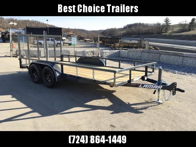 2018 Lamar 7x14' Tube Top Utility Trailer 7000# GVW DELUXE * TUBE TOP * TUBE GATE * DROP LEG JACK * ADJUSTABLE COUPLER * CHARCOAL 2018 Lamar 7x14' Tube Top Utility Trailer 7000# GVW DELUXE * TUBE TOP * TUBE GATE * DROP LEG JACK * ADJUSTABLE COUPLER * CHARCOAL