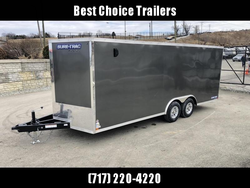 2019 Sure-Trac 8.5x20' Enclosed Car Trailer 9900# GVW * SILVER * 7K DROP LEG JACK 2019 Sure-Trac 8.5x20' Enclosed Car Trailer 9900# GVW * SILVER * 7K DROP LEG JACK
