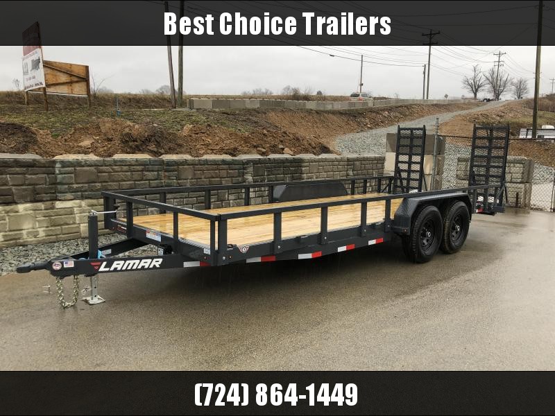 2018 Lamar 7x20' HD Utility Trailer 9990# GVW - SPECIAL RAMPS * REMOVABLE SIDES * CHARCOAL 2018 Lamar 7x20' HD Utility Trailer 9990# GVW - SPECIAL RAMPS * REMOVABLE SIDES * CHARCOAL