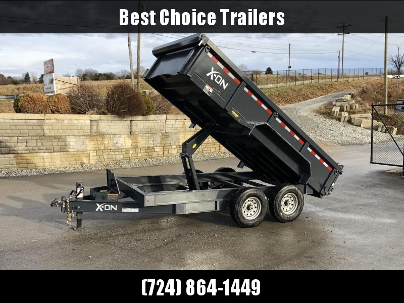 2019 X-on 7x16' Low Profile Dump Trailer 16000# GVW * 8000# AXLE UPGRADE * 14-PLY RUBBER * 7 GA FLOOR * TARP KIT * SCISSOR * 3 WAY GATE * 8" I-BEAM TONGUE & FRAME UPGRADE 2019 X-on 7x16' Low Profile Dump Trailer 16000# GVW * 8000# AXLE UPGRADE * 14-PLY RUBBER * 7 GA FLOOR * TARP KIT * SCISSOR * 3 WAY GATE * 8" I-BEAM TONGUE & FRAME UPGRADE