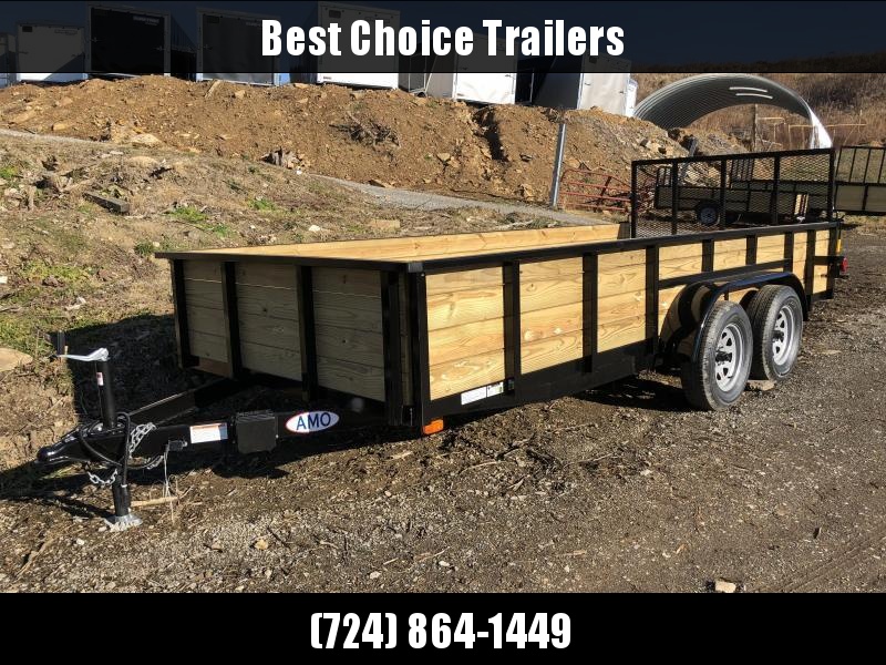 2018 AMO 76"x16' Wood High Side Angle Iron Utility Landscape Trailer 7000# GVW 2018 AMO 76"x16' Wood High Side Angle Iron Utility Landscape Trailer 7000# GVW