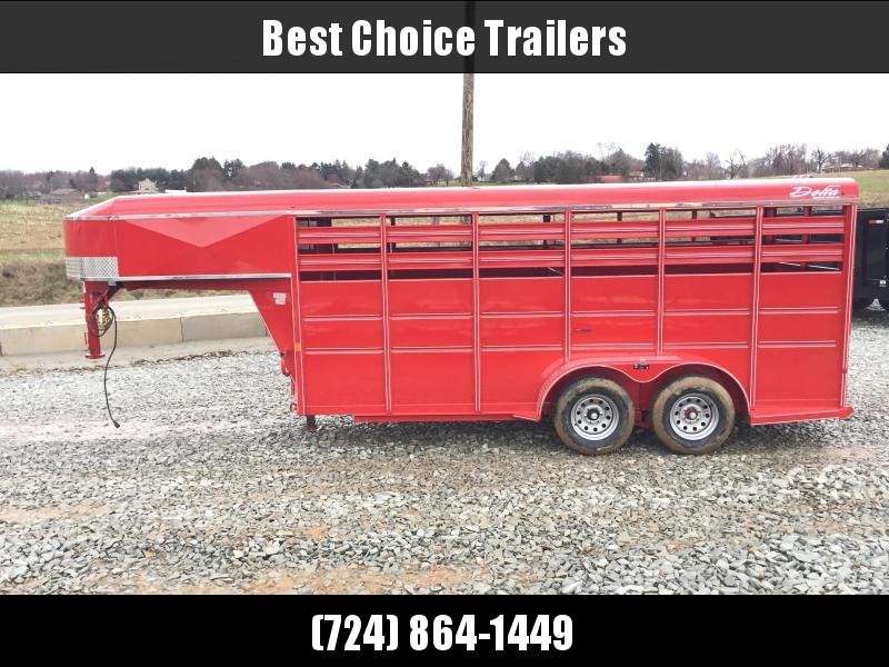 2018 Delta Gooseneck 500 ES 16' Livestock Trailer 7000# GVW * RED 2018 Delta Gooseneck 500 ES 16' Livestock Trailer 7000# GVW * RED