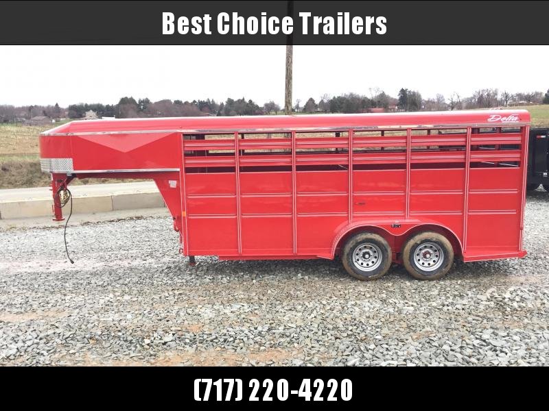 2018 Delta Gooseneck 500 ES 16' Livestock Trailer 7000# GVW * RED 2018 Delta Gooseneck 500 ES 16' Livestock Trailer 7000# GVW * RED