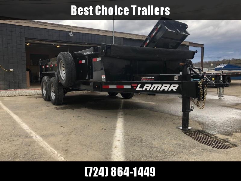 USED 2018 Lamar 7x16' Dump Trailer 14000# GVW * TARP KIT * 2-SPEED JACK * 7GA FLOOR * SPARE TIRE & MOUNT USED 2018 Lamar 7x16' Dump Trailer 14000# GVW * TARP KIT * 2-SPEED JACK * 7GA FLOOR * SPARE TIRE & MOUNT
