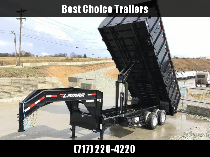 2018 Lamar 8x20' Gooseneck Deckover Dump Trailer 24000# GVW - 4' REMOVABLE SIDES 2018 Lamar 8x20' Gooseneck Deckover Dump Trailer 24000# GVW - 4' REMOVABLE SIDES